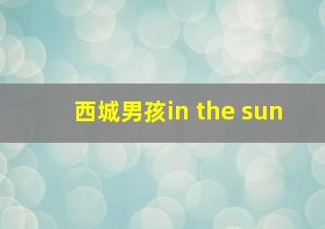 西城男孩in the sun